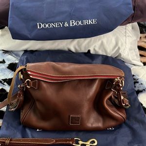 Dooney and Bourke Florentine leather Medium Zip Crossbody in color Chestnut